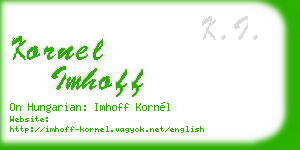 kornel imhoff business card